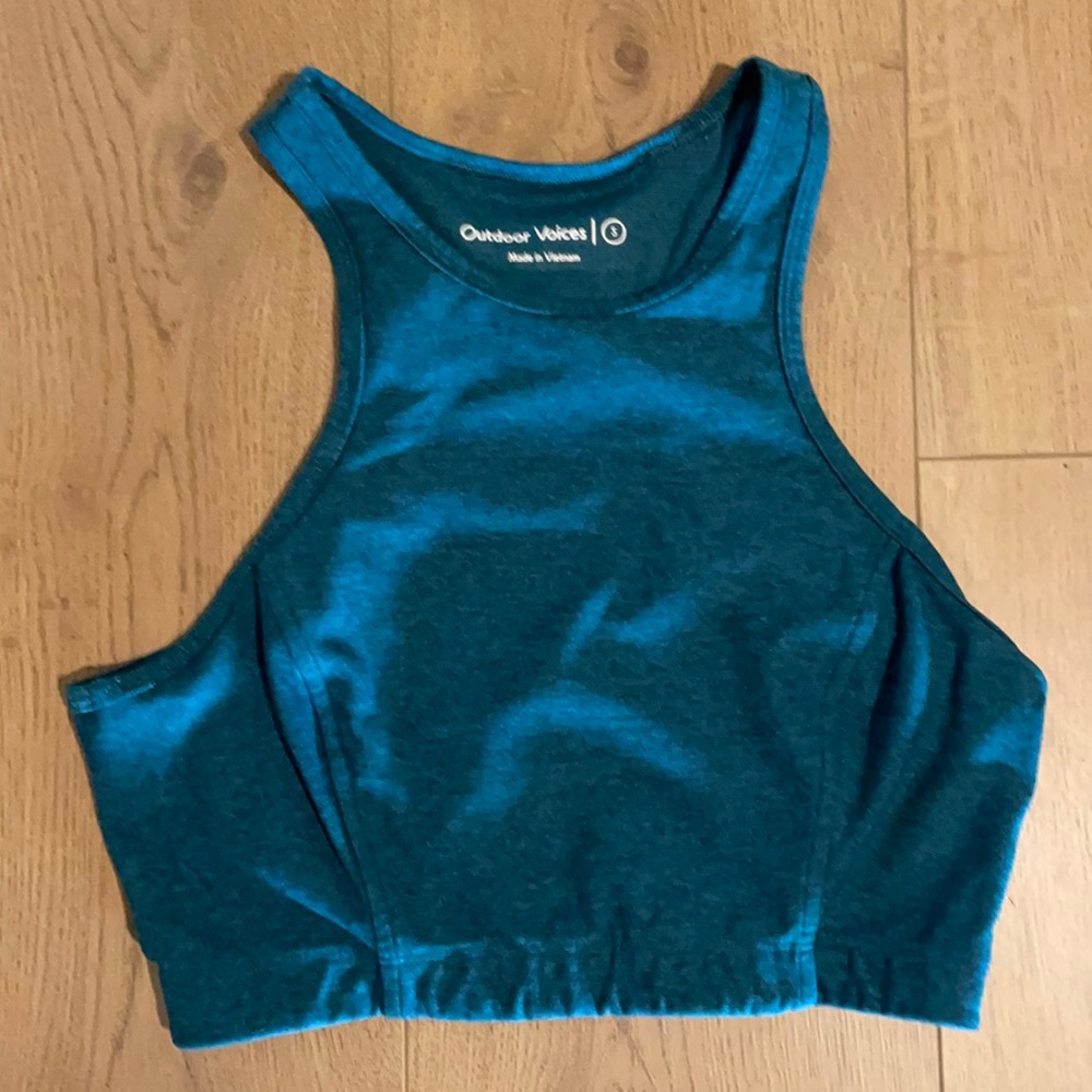 Outdoor Voices Athena Crop Top - Small - Turquoise
